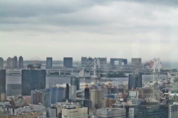 <p>东京塔上面看到的台场和大观缆车</p>